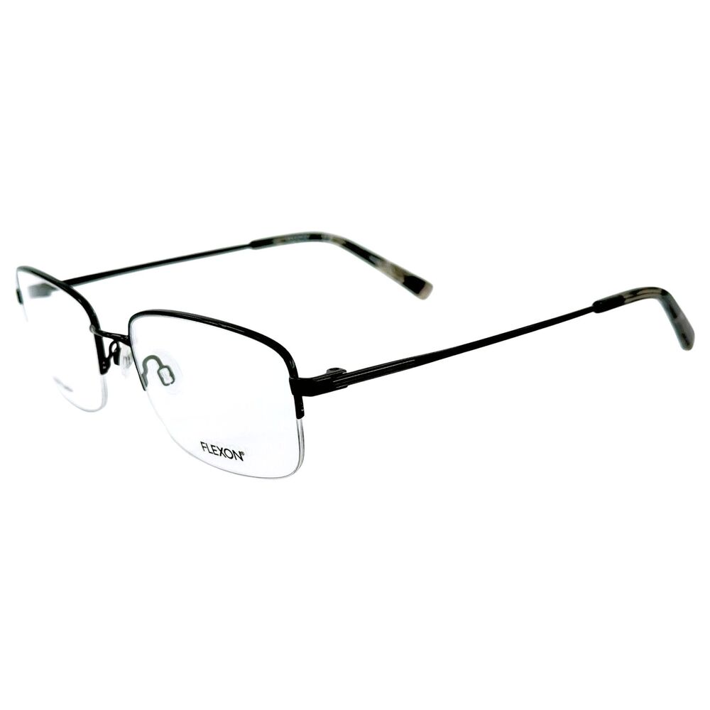 Flexon H6055 Mens Flexible Titanium Metal Eyeglass Frame 001 Black 56-19